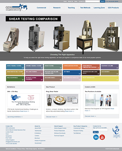 Website Design for GDS Instruments